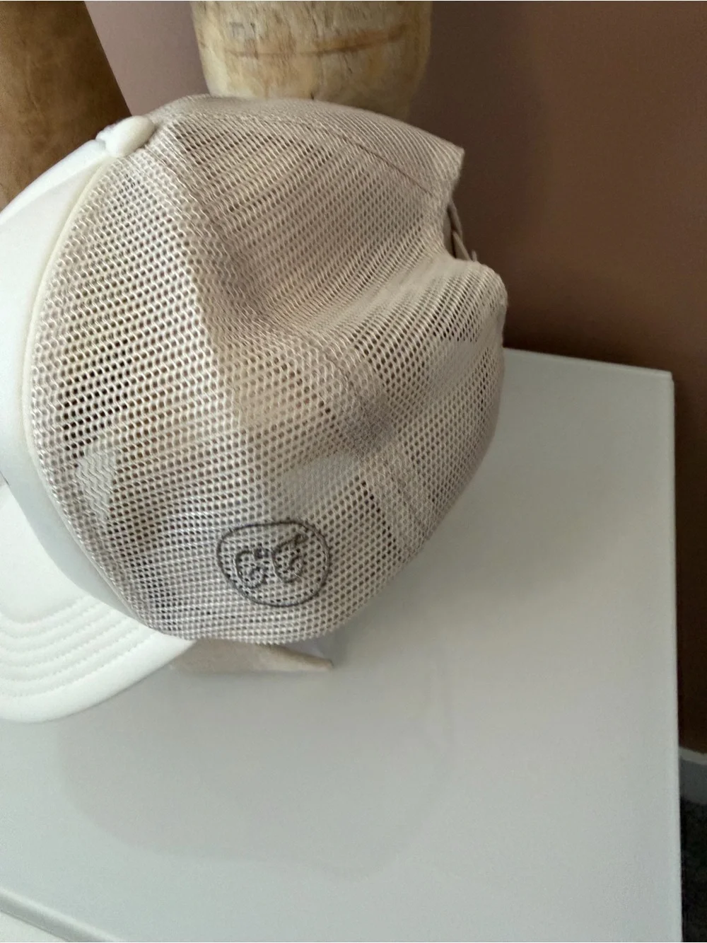 Ivory Trucker Hat with 'I MAY BE WRONG, but doubt it! I HAD PAR.' Text